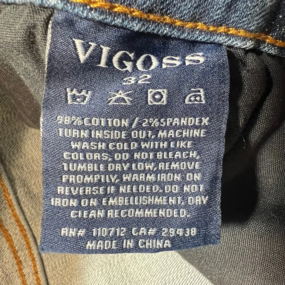 Vigoss Keith 320 Skinny Jeans Medium‎ Wash Distressed Mens Size 32x32